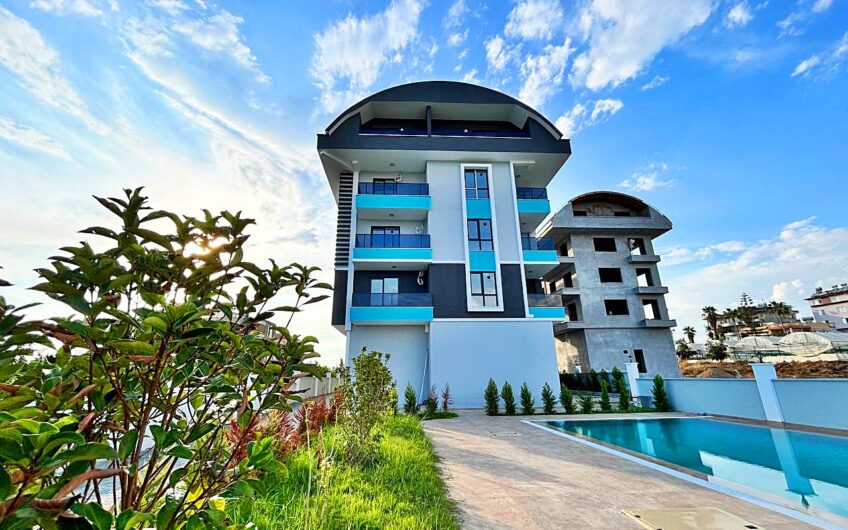 ALANYA PAYALLARDA SATILIK DENİZ MANZARALI SIFIR 1+1 DAİRE